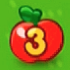 増加量「3」のリンゴ